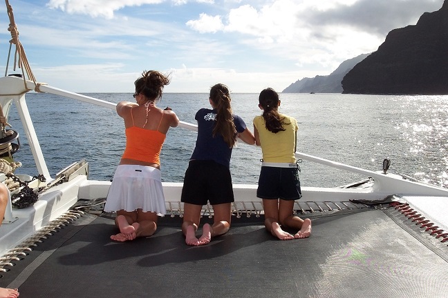 Girls on Sailboat